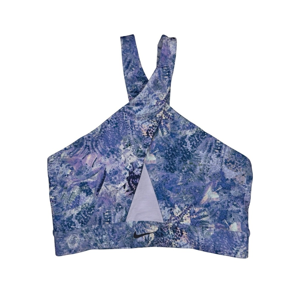 Nike Women's Sz M Swoosh Wrap Padded Sports Bra in Indigo Haze